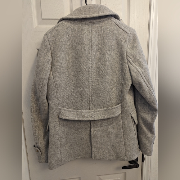 J. Crew Gray Pea Coat with Gold Buttons - Picture 4 of 4